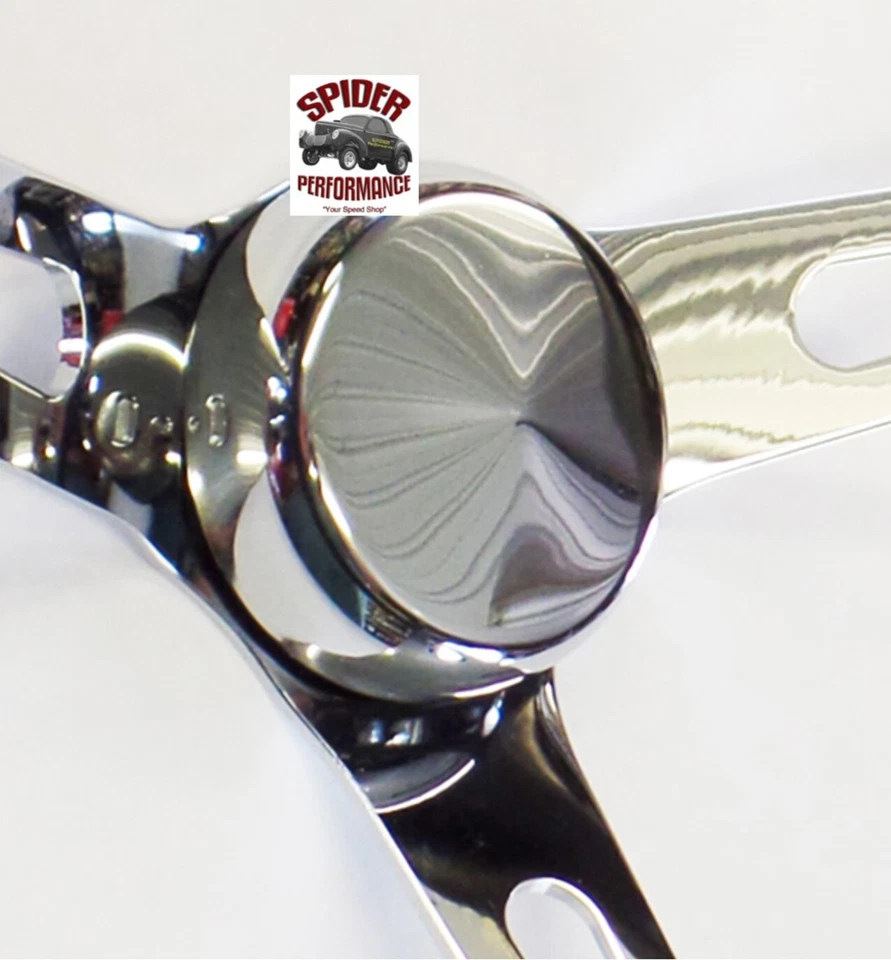 1967-1968 AMC Ambassador Marlin Rebel steering wheel 15" MUSCLE CAR CHROME - Image 3 of 4