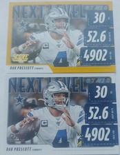 Dak Prescott DALLAS COWBOYS 2020 SCORE NEXT LEVEL STATS GOLD & Base #NLS-DP