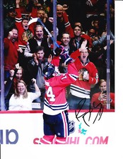 CHICAGO BLACKHAWKS RICHARD PANIK SIGNED CELEBRATION ALONG BOARDS 8X10