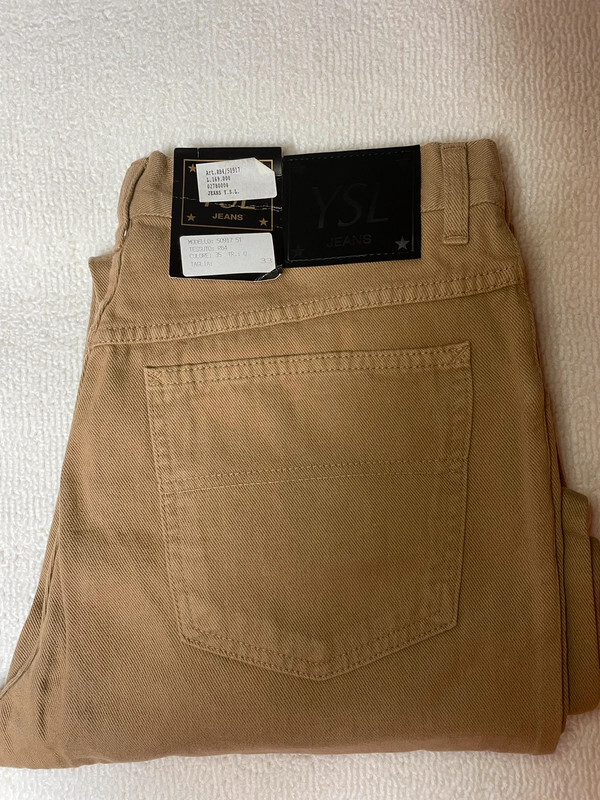 Pantaloni slim Yves Saint Laurent uomo 33 cammello Nuovo con cartellino