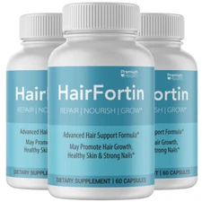 Hairfortin Hair Skin and Nails - Advanced Unique Hair Growth Vitamin - 3 Bottles