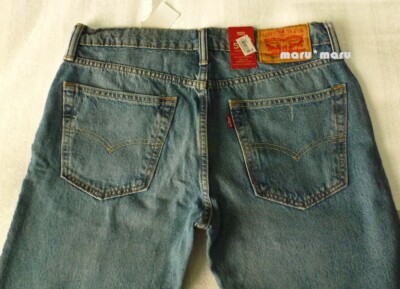 $70 Mens LEVIS 502 Stretch Taper Fit Jeans 32X34 vintage blue warp