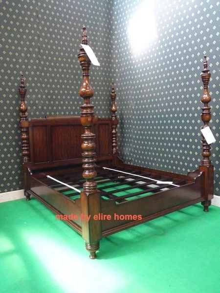 Super King size 6' mahogany Dutch Style Four poster designer canopy Bed - Image 4 of 4