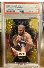2022 Kamzat Chimaev UFC Panini Select Gold Disco Prizm /10 PSA 10 !!!