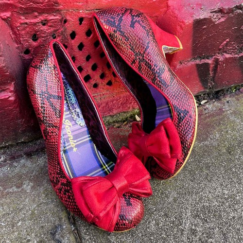 Irregular Choice Ban Joe Red Sanke Womens Court Shoes Heels - Picture 7 of 8