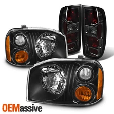 FITS 01-04 Nissan Frontier OE Style Black Headlights + Smoked Lens Taillights
