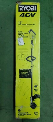 New RYOBI 40V 15'' Expand-It Cordless Battery Attachment String Trimmer-TOOL ONLY