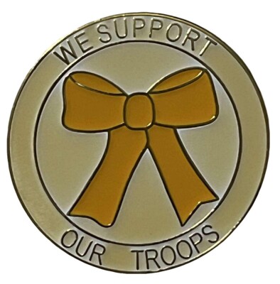 50 Pack We Support Our Troops Yellow Ribbon Motorcycle Hat Cap Lapel Pin M-594