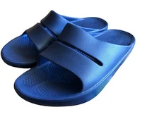Oofos Ooahh Recovery Sandal Size M7 W9 Unisex Slide Navy Blue Light Comfy Shoe