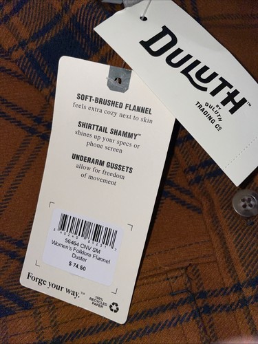 DULUTH Trading Co Women’s S Folklore Flannel Duster Warm!! NWT $74.50 MSRP - Picture 5 of 9