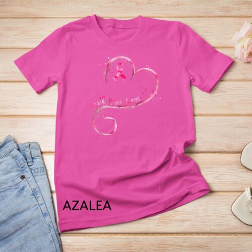 Camiseta unisex Faith Hope Love cinta rosa concienciación sobre el cáncer de mama - Imagen 2 de 15