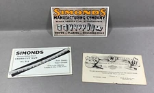 Vintage Advertising Ink Blotter Card Lot of 3 ~ Simonds Manufacturing Company