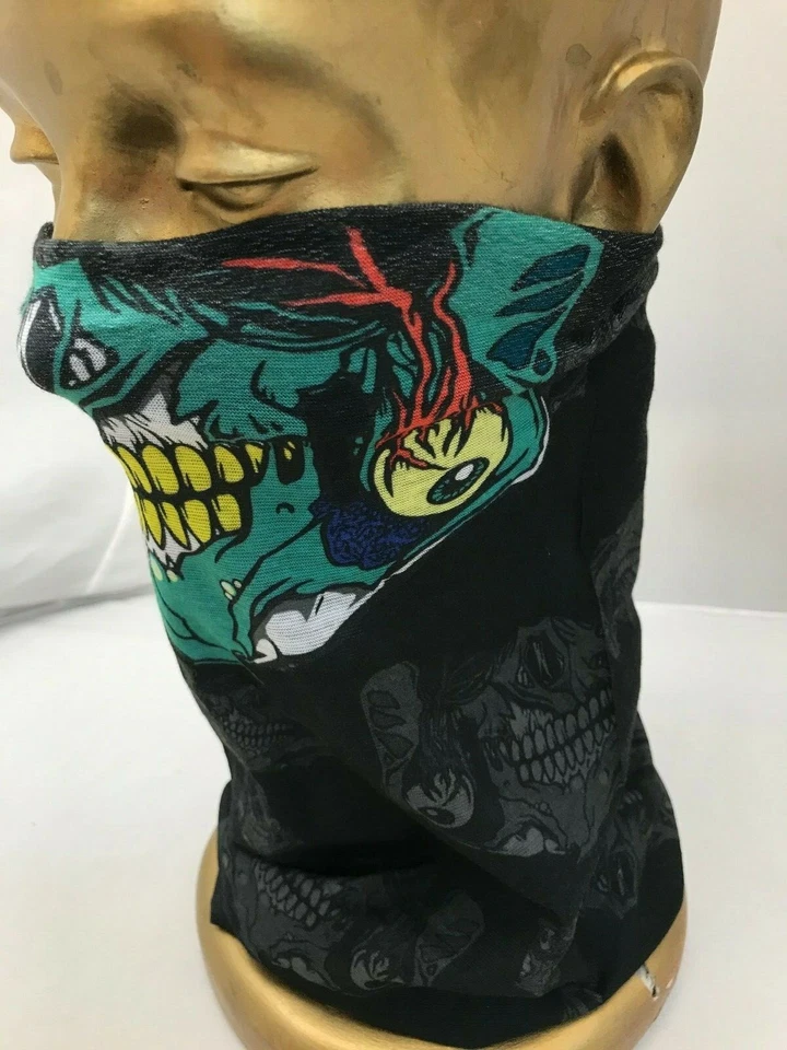 Bandana Head Wear Verde Zombie Calavera Cara Cubierta Halloween Accesorio para el Cabello  Foto 2 de 4