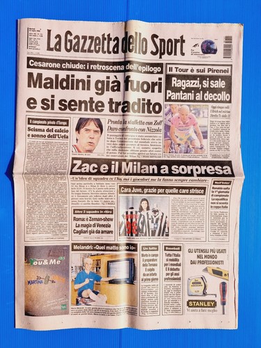 Gazzetta Dello Sport Originale Du 22 Juillet 1987 – Vialli, Juventus, Platini, Napoli, Roche