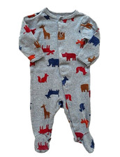 Boys NWOT Carters Wild Animals Grey Footed Sleeper 3 mos. NEW