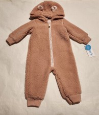 NWT Carter's Sherpa Hooded Zip-Up Jumpsuit 1PC 9 Months Baby Girl