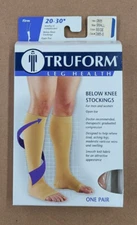 Truform 20-30 Below Knee Compression Stockings Open Toe Beige Small # 0865-S