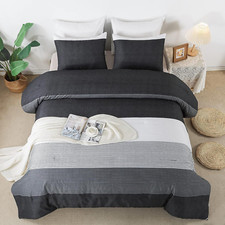 Litanika King Bed Comforter Set Black White Grey - Select Size, Color