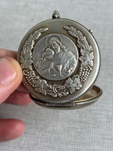 + Vintage antike Kirche Pyx, ganz Sterlingsilber + Hostienbox (CU457) Kelch Co - Bild 4 von 16