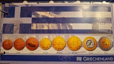 Grichenland 2002 Zestaw monet obiegowych 1c-2€ Tłoczenie Grichenland w KÜHMCHEN