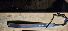 Used Cannon Eos Red And Black Camera Strap Good Condition