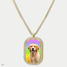 New Cute Golden Retriever Dog Fashion Pendant Necklace Chain Picture Dog Tag Cha