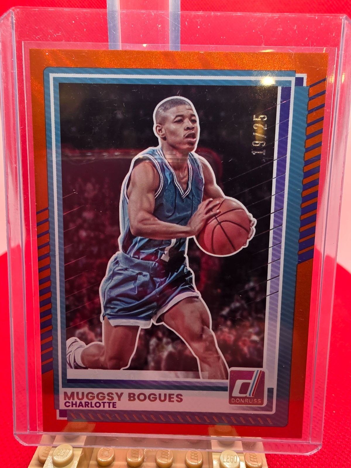 Panini Donruss #186 Muggsy Bogues Charlotte Hornets Orange Parallel /25