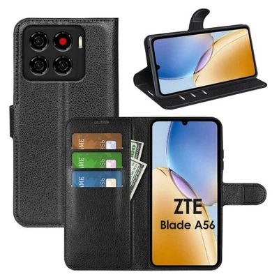 BETTERFON Handy Tasche für ZTE Blade A56 Handyhülle Flip Cover Wallet Case Hülle Schwarz