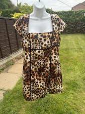 PLT pretty little thing brown cheetah print bodycon dress 16 BNWT