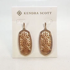 New Kendra Scott Elle Filigree Earrings in Rose Gold