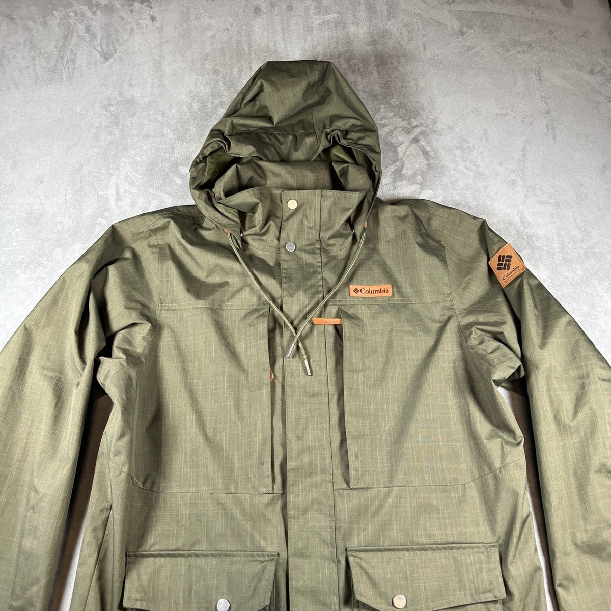 Columbia Omni-Tech Interchange Jacket Mens M Green Waterproof