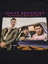 The Jonas Brothers 2019 Tour Happiness Begins T-Shirt Medium Black Music Band