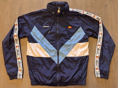 Ellesse Jacket Mens Medium Blue Full Zip Gerano Colorblock Windbreaker Track Y2K