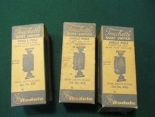 3 Vintage Nos Rodale Push Button Touchette Quiet Switch No. 422...brown Color