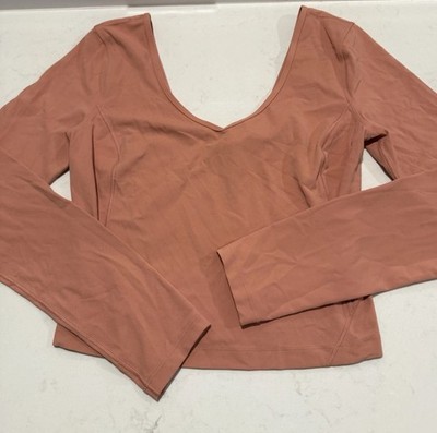 Lululemon Align Women's Long Sleeve Shirt Size 6 In Light Coral