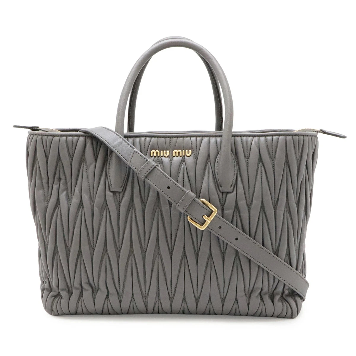 Gray Miu Miu Leather Exterior Bags & Handbags for Women for sale