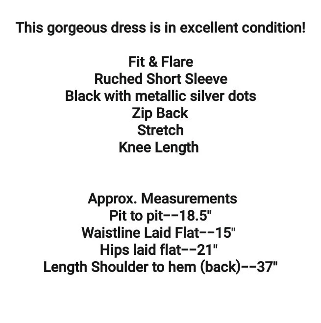 Michael Kors Dress Size S Black Silver Metallic Dot Swing - Image 2 of 4