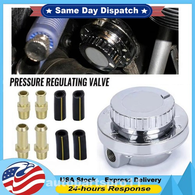 #ad Universal 1 6 PSI Adjustable Fuel Pressure Regulator Kit For Carburetor Engine $17.09