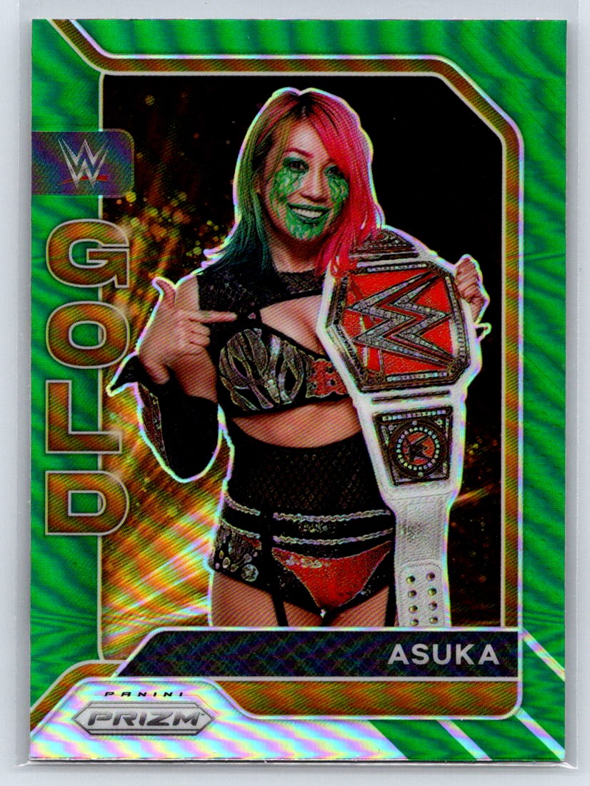 2022 Panini Prizm WWE - WWE Gold Asuka #16 Green Prizm for