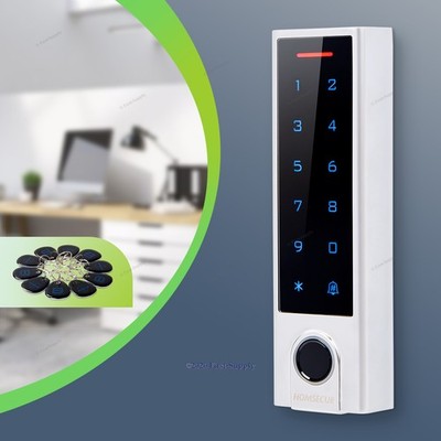 HOMSECUR Door Access Control Lock Fingerprint Touch Keypad DC12V With 10pc Cards