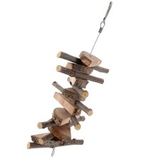 Cage Hanging Hamster Biting Toy Pet Bunny Teething Toy Safe Wooden Stick String