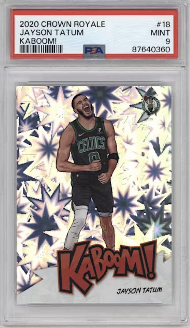 2020-21 Panini Crown Royale Kaboom! Jayson Tatum #18 PSA 9 SSP CASE HIT CELTICS