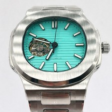 Teal Open-Heart Nautilus | Automatico | Cristallo Zaffiro | Bracciale Acciaio | NH35