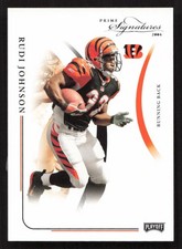 2004 Playoff Prime Signatures Rudi Johnson #/999 SN #21 Card