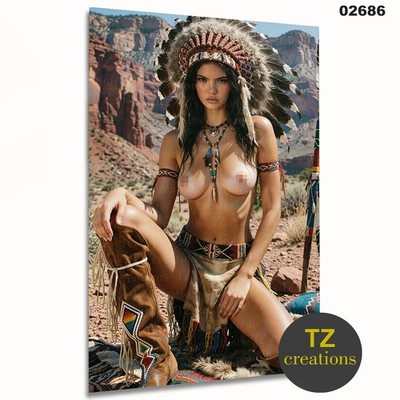 Metall Blech Poster Leinwand Männerhöhle Spielzimmer Garage Akt Indianer Indianer