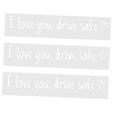 3pcs I Love You Drive Safe Decal, Car Rearview Mirror Decal with Heart Funny