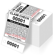 500 Sheets 2 Part Valet Parking Tickets 500 Count 00000-99999 Number Valet ...