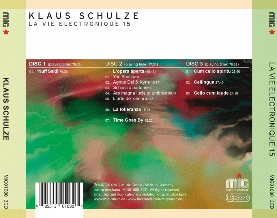 Klaus Schulze La Vie Electronique - Volume 15 (CD) Album - Photo 2/2