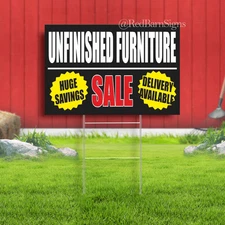 UNFINISHED FURNITURE Store Sale Big Save Indoor Outdoor Yard Sign with metal