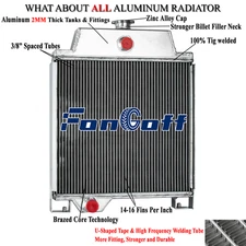 Aluminum 3-Row Radiator Fits John Deere JD300 JD301 920 820 1020 1120 AT20797